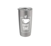 Coffee Time. Have A Cup. Design divertente per bevitori di caffè Bicchiere termico in acciaio inox doppia parete
