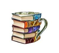 Coffee Travel Mug, 3D Book Themed Glass, 5.12x3.94in Portable Heat Resistant Drinkware, Vintage Drinking Cup, Colored Beer Juice Mug for Whiskey, Cocktails, Kitchen