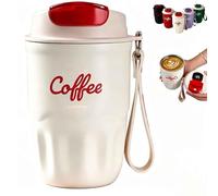 Coffee Vacuum Flask,Smart Led Temperature Display Coffees Cup With Leak-Resistant Lid And Handle,12 Oz 316 Stainless Steel Liner Coffee Mug Hot Cold Drinkware,For Home,Office And Outdoor (white)