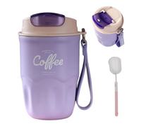 Coffee Vacuum Flask with Smart Temperature Display, Portable Stainless Steel Insulated Travel Mug with Leakproof Lid for Hot & Cold Drinks (Standard,Purple)