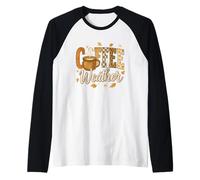 Coffee Weather Fall Cozy Mug Retro Graphic Maglia con Maniche Raglan