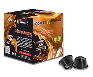 COFFEE WORLD, 48 capsule compatibili con macchine da caffè Dolce Gusto gusto Marsissimo, cioccolato e caramello, 3 box da 16 capsule da 13g