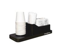 Coffee World, Porta Accessori per caffè in Legno di Pino - Organizer da Cucina per Bicchieri, palettine, bustine di Zucchero - Sostenibile (Nero)