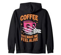Coffee You Make Me Feel Alive Halloween Felpa con Cappuccio