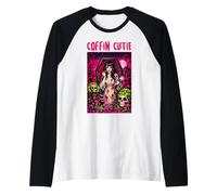 Coffin Cutie Dark Humor Pulp Horror Goth Glam Donne Adulte Maglia con Maniche Raglan