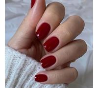 Coffin False Nails French Short Press on Nails Ballerina Acrylic Stick on Nails Pure Color Fake Nails 24pcs for Women and Girls, with solid glue, nail lamp(E)