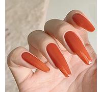 Coffin False Nails Press on Nails French Long Fake Nails Ballerina Acrylic Stick on Nails 24pcs for Women and Girls (Color : Pink, Size : H)