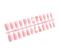 Coffin Press On Nails Stick Falso Lucido In 12 Taglie 24 Punta Francese Per Decorazioni Artistiche Unghie Bara Mandorle Punta Francese Unghie