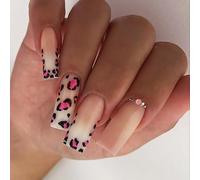 Coffin Press On Nails Unghie finte lucide Stick On Nails in 12 Dimensioni 24 pezzi Punte per unghie francesi per decorazioni artistiche fai da te