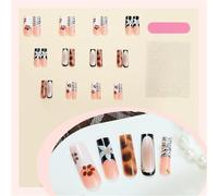 Coffin Press On Nails Unghie finte lucide Stick On Nails in 12 Dimensioni 24 pezzi Punte per unghie francesi per decorazioni artistiche fai da te