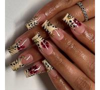 Coffin Press Su Unghie Leopardo Bastone Falso In 12 Dimensioni 24 Pezzi Consigli Francesi Per Fai Da Te Art Decors Design Unghie False