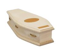 Coffin Toy, Unfinished Wooden Model, 6.89x3.07x1.46 Inches, Craft-Ready Surfaces, Lightweight Build, Decorative Doll House Furniture for Display Cabinets, Bookshelves, Halloween