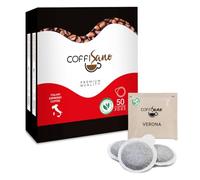 COFFISANO 50 Cialde di Caffè in Filtro Carta Compostabile ESE da 44 mm Miscela Verona - Espresso Italiano in Bustine Monodose - Gusto Cremoso e Leggero