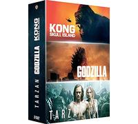 Coffret 3 films : godzilla ; kong ; tarzan