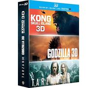 Coffret 3 films : godzilla ; kong ; tarzan