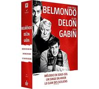 Coffret belmondo / delon / gabin : mélodie en sous-sol ; un singe en hiver ; le clan des siciliens