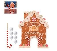 Coffret de golf en pain d'épices (balle en bâtonnet de sucre d'orge + cible en forme de maison en pain d'épices) - Mini-golf en forme de maison en pain d'épices (1Pc)