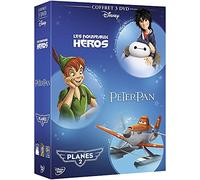 Coffret disney 3 films : les nouveaux héros ; peter pan ; planes 2