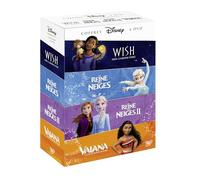 COFFRET DISNEY - WISH / VAIANA / LA REINE DES NEIGES 1 & 2 - 4 DVD
