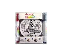 Coffret DIY - 4 sottobicchieri rotondi in ceramica + 4 pennarelli