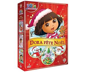 Coffret dora l'exploratrice fête noël 3 films : le noël de dora ; le bal des papillons ; dora autour du monde