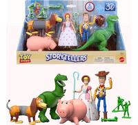 Mattel Disney Pixar Storytellers Pack Personaggi, Toy Story 4 Inch Scale Multipack, Woody Rex Slinky Dog Hamm Bo-Peep & 4 Army Men