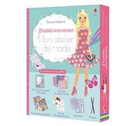Usborne Cofanetto Mon atelier de mode – 1 taccuino, oltre 200 adesivi, 3 stencil