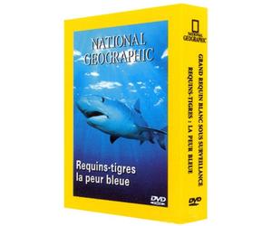Coffret national geographic;grand requin blanc sous surveillance;requins tigres,la peur bleue