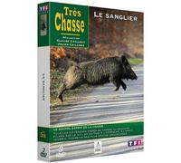 Coffret tres chasse, le sanglier : les differentes chasses du sanglier ; sanglier en pleine traque ; les chasses spectac