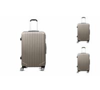 COFI 1453 3-TLG Viaggi ABS Set Valigie Rigide Trolley Serratura a Combinazione Valigia 360 Gradi Sistema a Rulli Custodia Rigida Casi Corsa Con 4 Doppelräder Platino