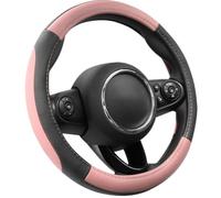 COFIT Coprivolante Auto Antiscivolo Copri Volante Universale in Pelle Microfibra Copristerzo Rotondo per SUV Camion, M 37-38cm Rosa e Nero