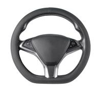 COFIT Coprivolante Auto Forma a D in Pelle Microfibra, Copri Volante Sportiva Universale, Copristerzo Antiscivolo, Compatibile 37-38cm, Nero