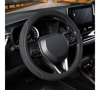 COFIT Coprivolante Auto in Microfibra Scamosciata, Copri Volante Universale 37-38 cm, Copri Sterzo Camion Antiscivolo, Nero