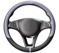 COFIT Coprivolante Auto in Pelle Microfibra Traspirante e Antiscivolo Copri Volante con Marcatura Centrale Copristerzo Universale M 37-38cm Viola e Nero