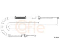 COFLE 10.6895 Cavo freno a mano per DACIA DUSTER Posteriore Sx Posteriore Dx
