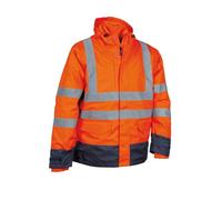 Cofra TELSEN (02 ARANCIO FLUO/NAVY) Tg. 4/ L / PARKA DA LAVORO alta visibilità