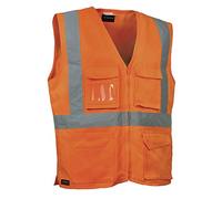 Gilet da lavoro ad alta visibilità Cofra Seki multitasche con bande riflettenti