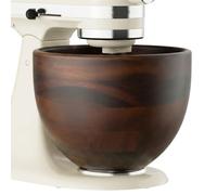 COFUN Ciotola in Legno Premium per KitchenAid, Contenitore 4.8L per Planetarie a Testa Inclinabile 4.3L, 4.7L/4.8L, Ciotola Naturale in Acacia con Base in Acciaio Inox, Accessorio per KitchenAid