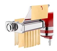 COFUN Set 3-in-1 Accessorio Pasta Acciaio Inox per KitchenAid Planetaria | Sfogliatrice per KitchenAid, taglia lasagne, fettuccine e tagliolini, 8 regolazioni spessore, piastra guida inox amovibile