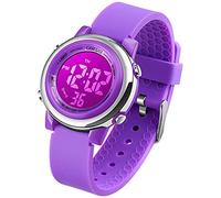 cofuo Orologio digitale sportivo impermeabile per bambini e bambine, per sport all'aria aperta, con sveglia luminosa, cronometro, orologio da polso per bambini, Viola, 1.3 Inch, Digitale