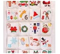 Cofvetia Calendario Dell'Avvento Di Natale Appeso Al Panno, 50 x 100 cm Calendario Avvento Stoffa, 24 Calendario Avvento Vuoto da Riempire, Calendario Natalizio, Per Decorazioni Natalizie