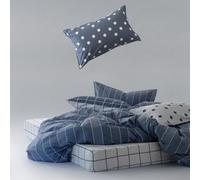 COGAL Completo Letto Cotone Fantasia Quadretti, Set Lenzuola Piazza e Mezza 1,5 Piazza con Lenzuolo Sopra Sotto e Federa, Smoke Blue, Morbido e Traspirante Made in Italy