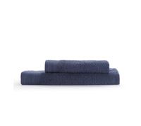 COGAL® - Set Asciugamani 500 gr/mq Modello Essentia - 40x60 cm + 60x100 cm - Spugna 100% Cotone, con Riccio Alto, Morbido e Ultra Assorbente - BLU JEANS