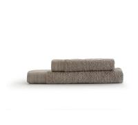 COGAL® - Set Asciugamani 500 gr/mq Modello Essentia - 40x60 cm + 60x100 cm - Spugna 100% Cotone, con Riccio Alto, Morbido e Ultra Assorbente - NOISETTE