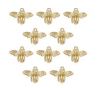 COGCHARGER 10 Pezzi Ciondolo Ape per la creazione di Gioielli Dolce Piccolo Animale Ciondolo In Ottone Oro Ciondolo Per Bracciale Collana Orecchini Portachiavi Accessori Fai da Te