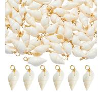 COGCHARGER 100 ciondoli misti piccoli sfusi bianchi naturali a forma di conchiglia, per la creazione di gioielli, orecchini, collane, bracciali, acquari, vasi, riempitivi, Guscio