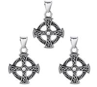 COGCHARGER 3 ciondoli a forma di croce celtica in acciaio inox, per la creazione di gioielli, ciondoli a tema religioso, ciondoli per principianti, fai da te, bracciali, collane e accessori, Acciaio