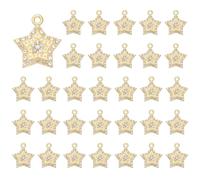 COGCHARGER 50 ciondoli a forma di stella, grande quantità, graziosi ciondoli a forma di stella del nord in lega e cristallo dorati con strass pendenti per bracciali, collane, creazione di gioielli