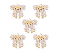 COGCHARGER 5Pcs Bowknot Charms per la creazione di gioielli Bulk Cute Bow Charms Ottone Ciondoli di Plastica per Braccialetto Collana Orecchino Forniture FAI DA TE