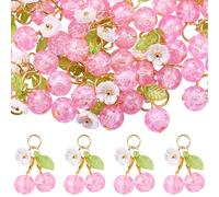 COGCHARGER Ciondoli a forma di ciliegia, per la creazione di gioielli, graziosi ciondoli a forma di fiore di frutta, per bracciali, about 7.5*7.3*1.8 cm, Acrilico, Nessuna pietra preziosa